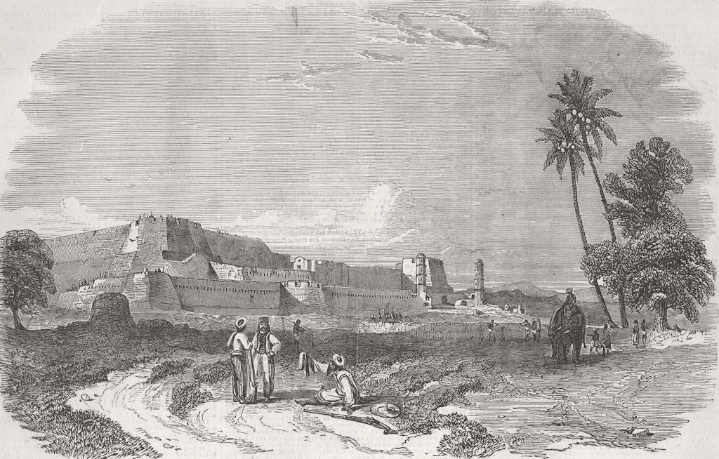 PAKISTAN. Peshawar 1849 old antique vintage print picture